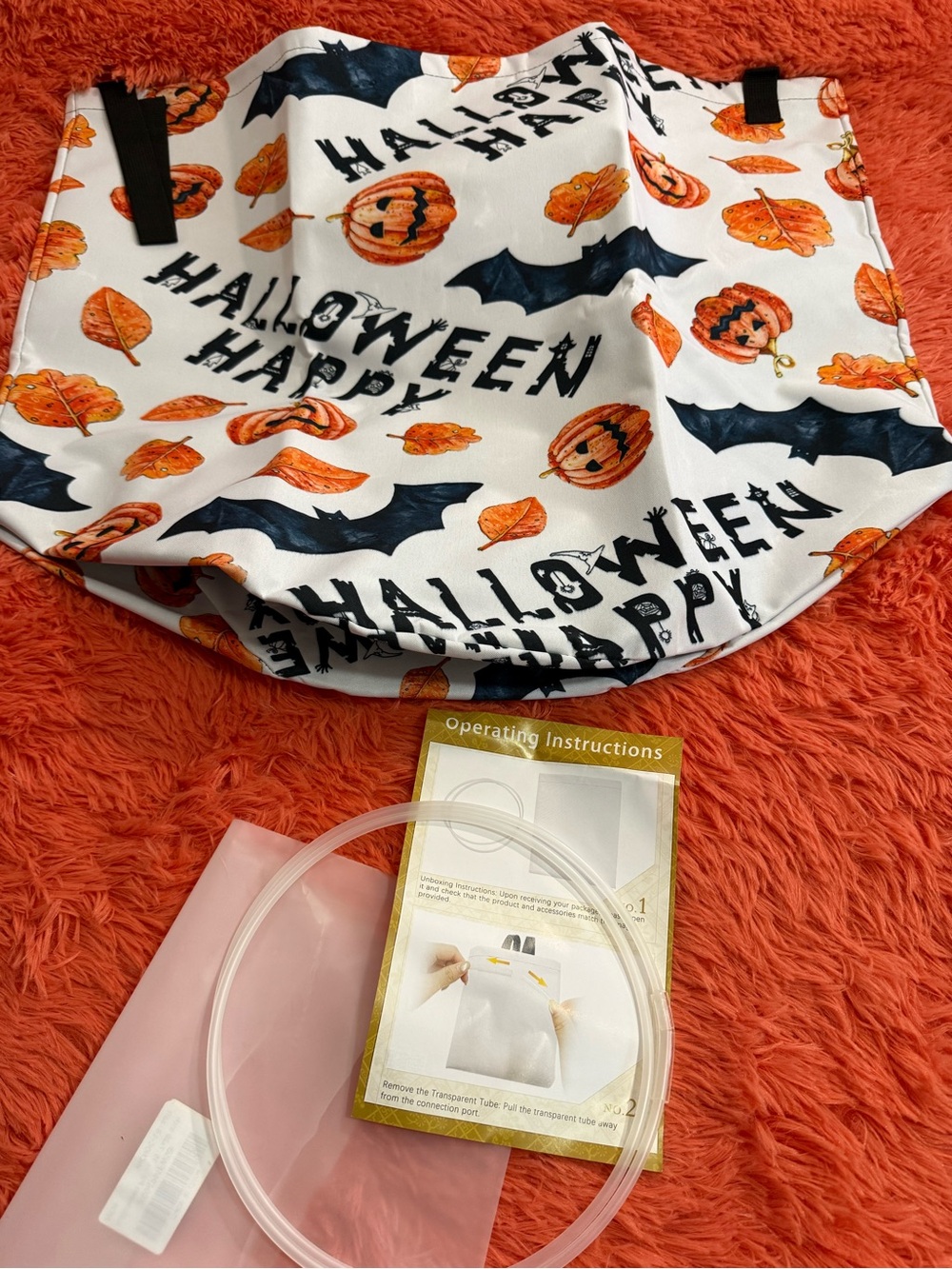 Halloween Happy Orange & Black Themed Storage Bag - Brand Unknown